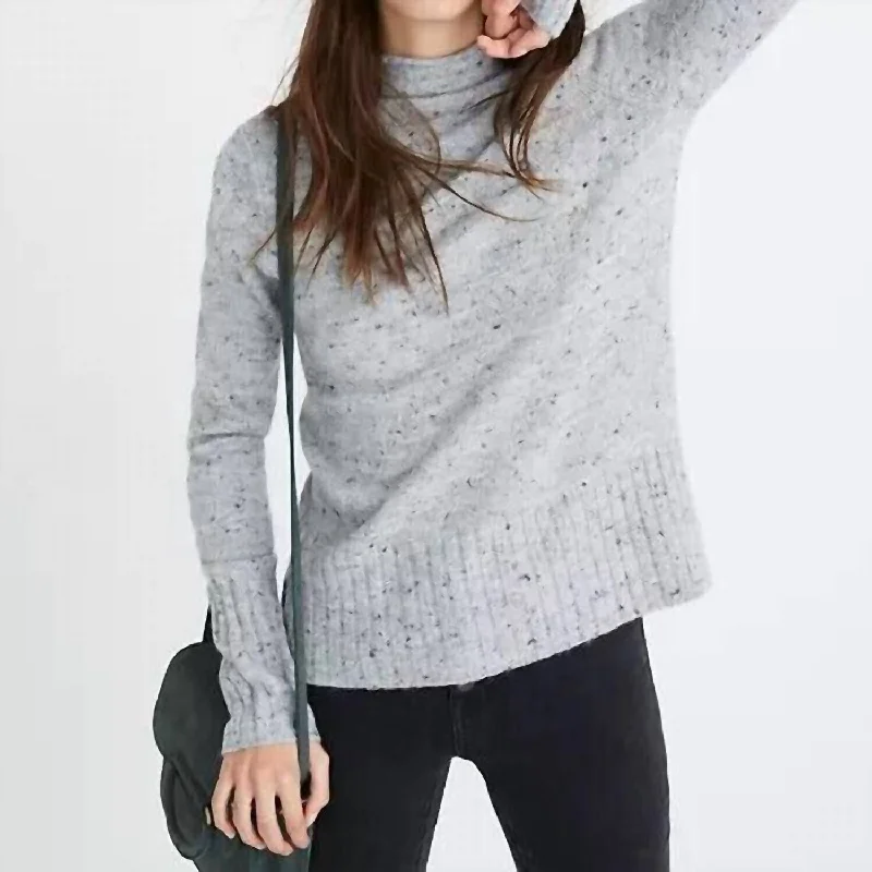Light Comfort Donegal Inland Turtleneck Wool Pullover In Grey