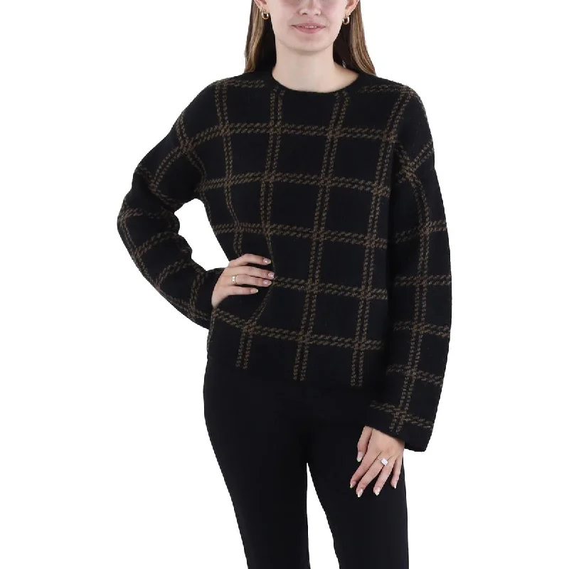 Smart Comfort Vince Womens   Cashmere Plaid Pullover Sweater