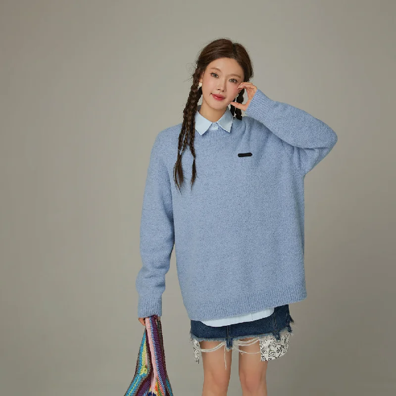 Versatile Comfort Basic Loose Fit Knit Sweater