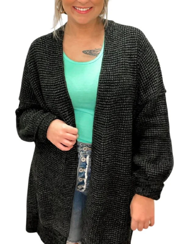 Lounge Wear Tinley Cozy Sweater Cardigan In Black