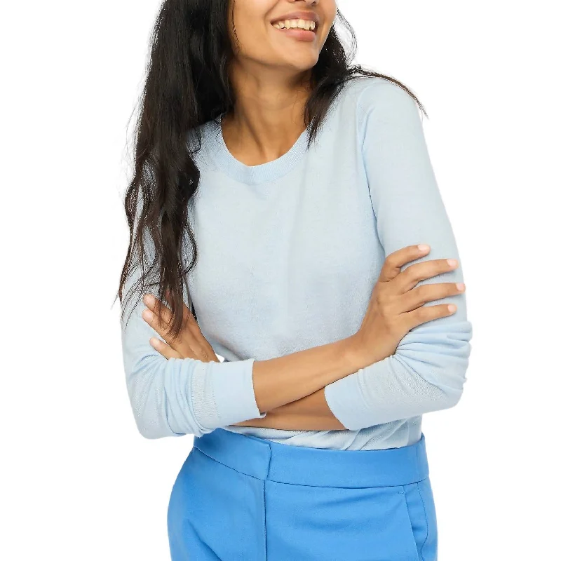 Soft Clothing Cotton Teddie Sweater In Light Blue