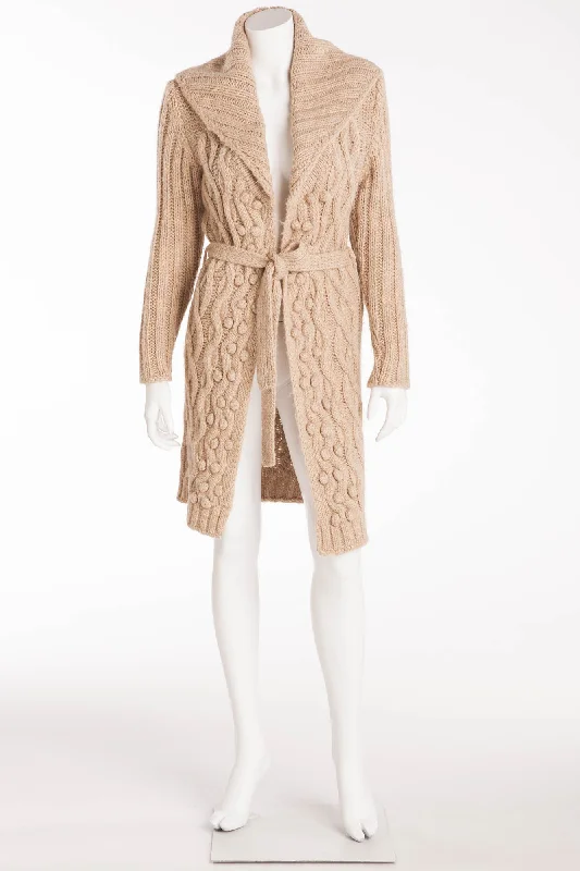 Soft Wear Blumarine - Beige Knit Cashmere Sleeve Sweater - IT 40