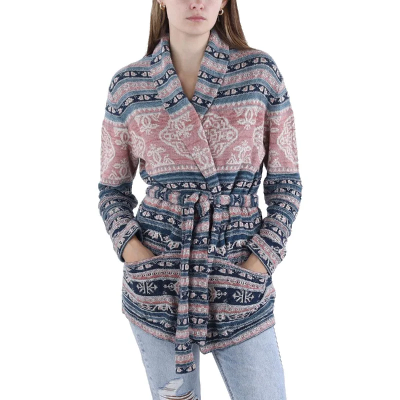 Cozy Dress Lauren Ralph Lauren Womens Aztec Print Linen Cardigan Sweater