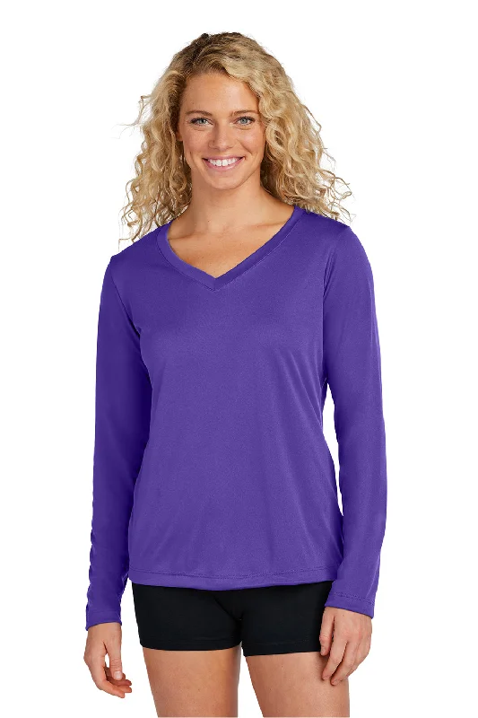 Casual Elegance Sport-Tek Womens Competitor Moisture Wicking Long Sleeve V-Neck T-Shirt - Purple Casual Elegance Sport-Tek Womens Competitor Moisture Wicking Long Sleeve V-Neck T-Shirt - Purple