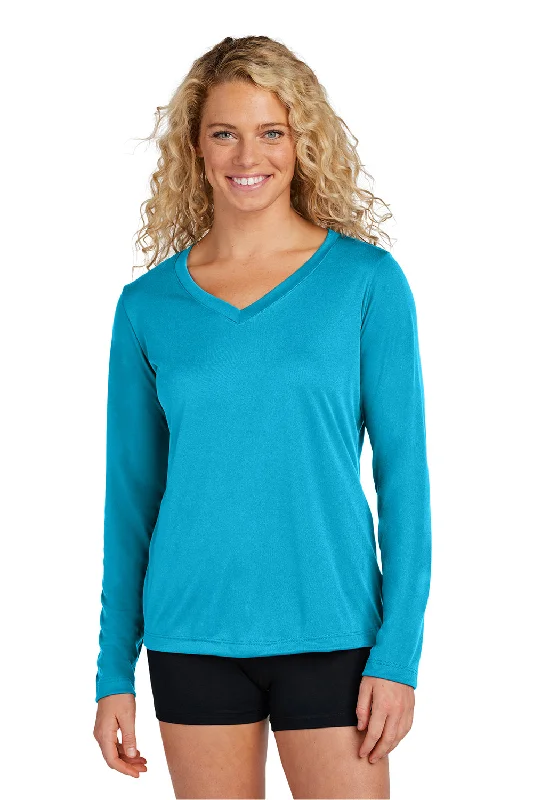 Effortless Style Sport-Tek Womens Competitor Moisture Wicking Long Sleeve V-Neck T-Shirt - Atomic Blue Effortless Style Sport-Tek Womens Competitor Moisture Wicking Long Sleeve V-Neck T-Shirt - Atomic Blue