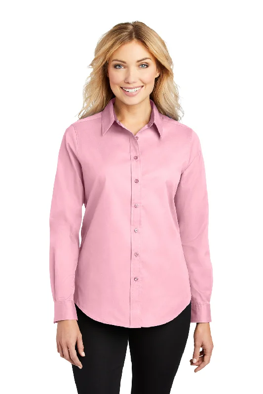 Trendy Comfort Port Authority Womens Easy Care Wrinkle Resistant Long Sleeve Button Down Shirt - Light Pink Trendy Comfort Port Authority Womens Easy Care Wrinkle Resistant Long Sleeve Button Down Shirt - Light Pink