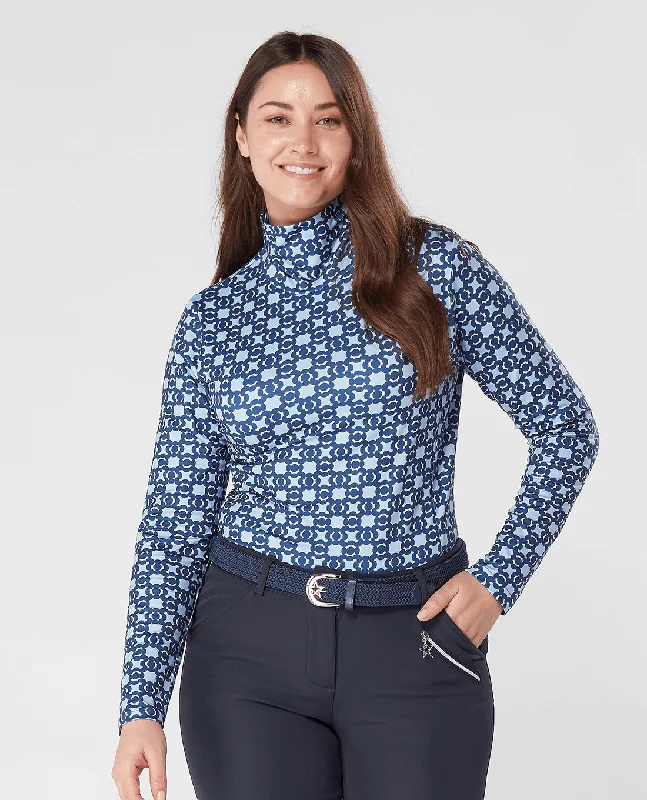 Cozy Fit SIZE XL - SWING OUT SISTER Olivia Roll Neck Blue & Twilight