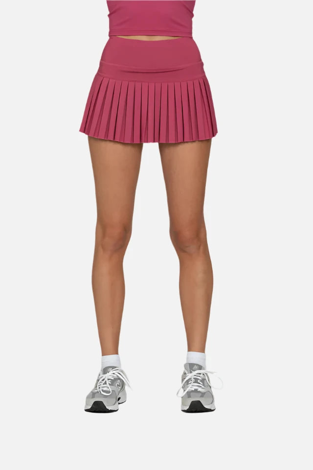 Lazy Style Gold Hinge Pleated Tennis Skirt
