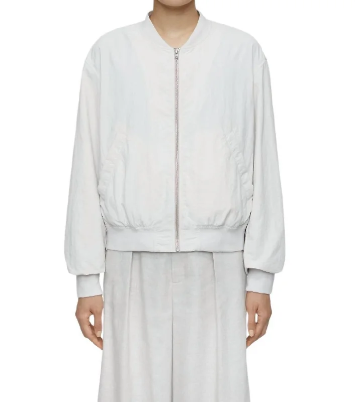Stunning Fashion Classic Bomber Jacket In Limestone