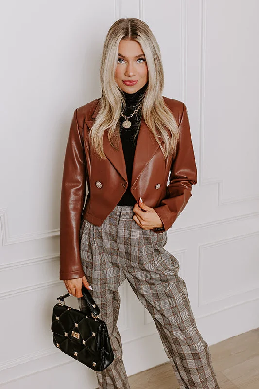 Unique Design Material Girl Faux Leather Blazer