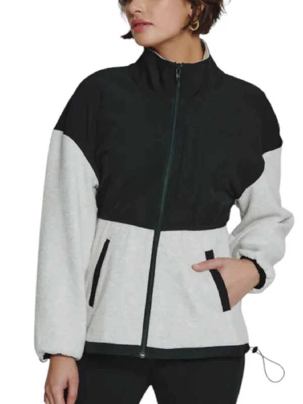 High-end Fabrics Restoration Full-Zip Jacket In Ivory Combo