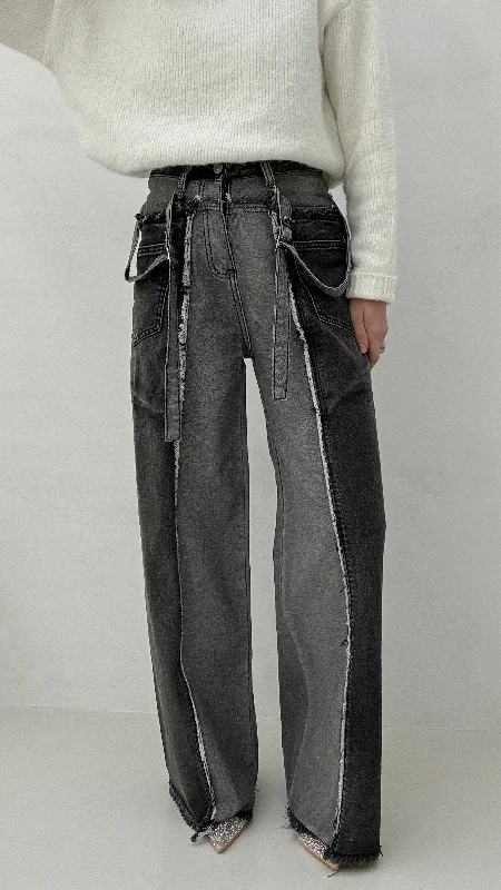 Fashion Must-have Jeans ‘SFRANGIATO CON LACCI’ Grigio