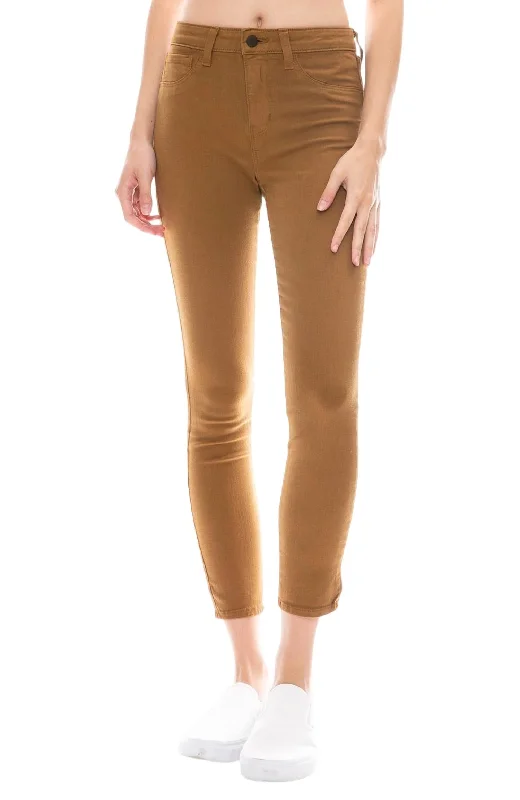 Designer Style Margot High Rise Skinny Jeans In Brown