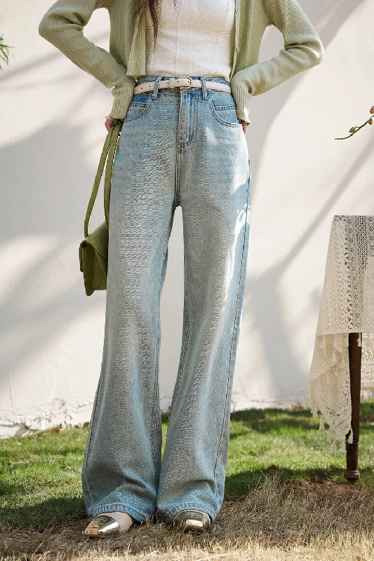 Comfortable And Simple Wide Leg Jeans for Women