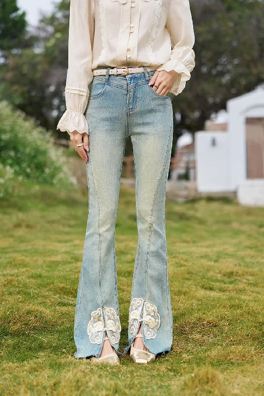Thin Design Denim Jeans for Women
