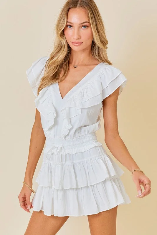 Simple And Comfortable Breath Of Fresh Air Ruffled Romper