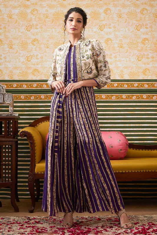 Floral Prints Mehr Printed Jumpsuit With Jacket