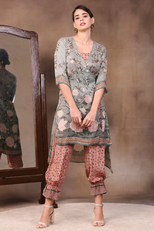 Fresh And Capable Vintage Trails Printed Jumpsuit With Jacket