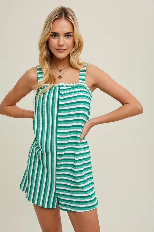 Tropical Style Just My Type Multi-Striped Knit Romper
