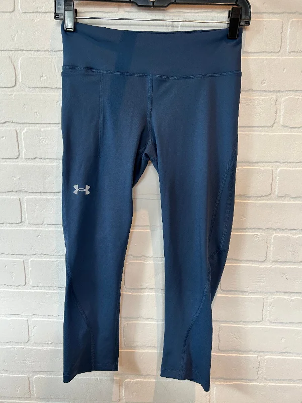 Casual Chic Blue Athletic Leggings Capris Under Armour, Size 4