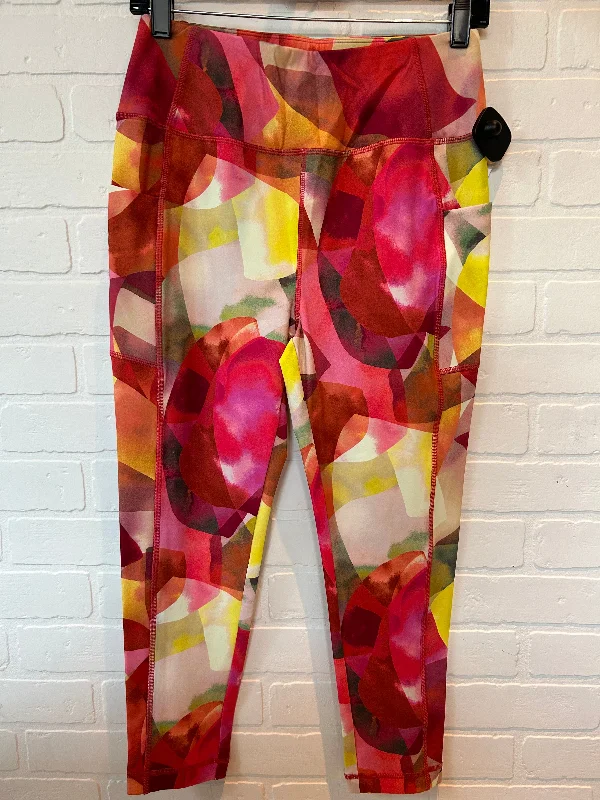 Cozy Chic Red & Yellow Athletic Leggings Talbots, Size 8petite