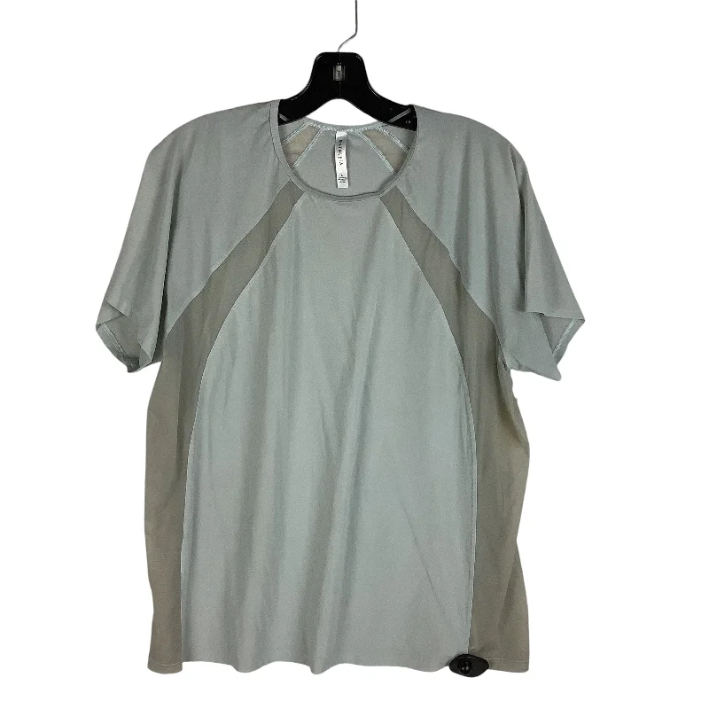 Fashion Innovation Athletic Top Short Sleeve By Athleta In Grey, Size: L