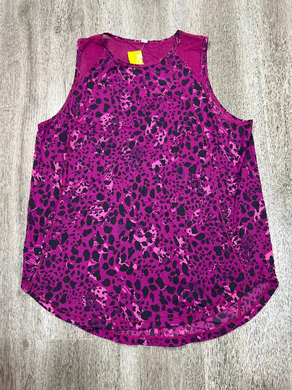 Cozy Fashion Trends Athletic Top Short Sleeve By Lululemon In Black & Purple, Size: L Cozy Fashion Trends Athletic Top Short Sleeve By Lululemon In Black & Purple, Size: L