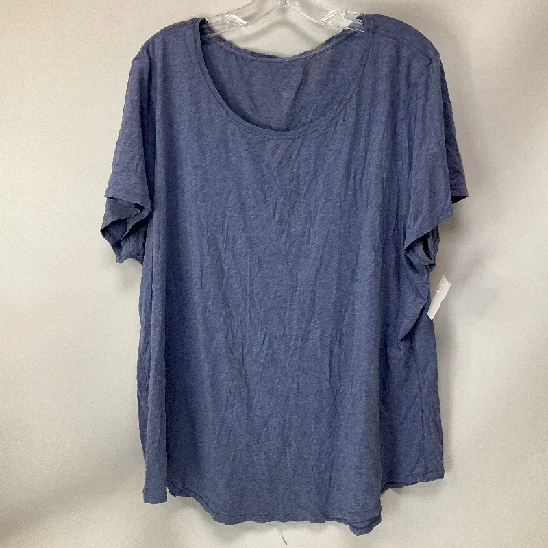 Warm And Comfortable Athletic Top Short Sleeve By Lululemon In Blue, Size: 20