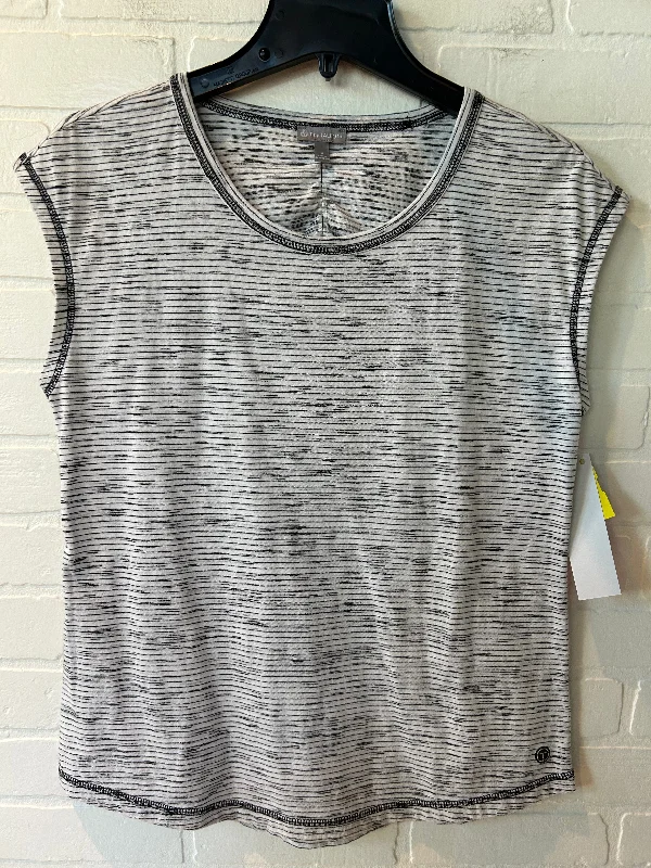 Minimalism Athletic Top Short Sleeve By Talbots In Black & White, Size: S