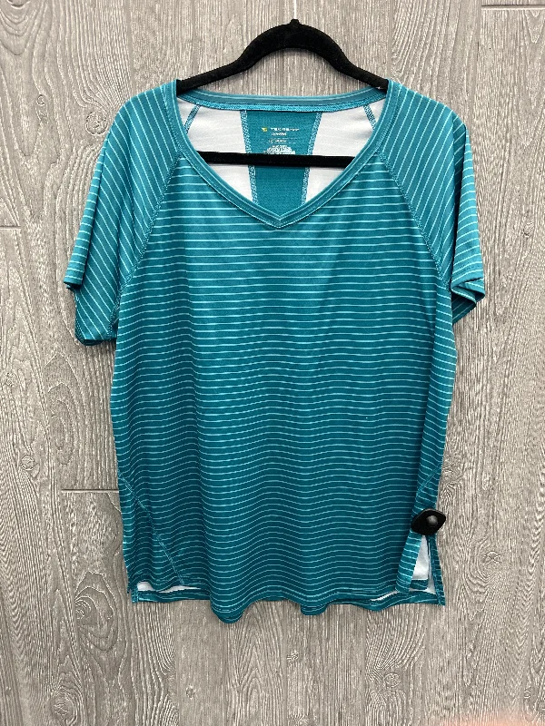 Youthful Style Athletic Top Short Sleeve By Tek Gear In Green, Size: 1x