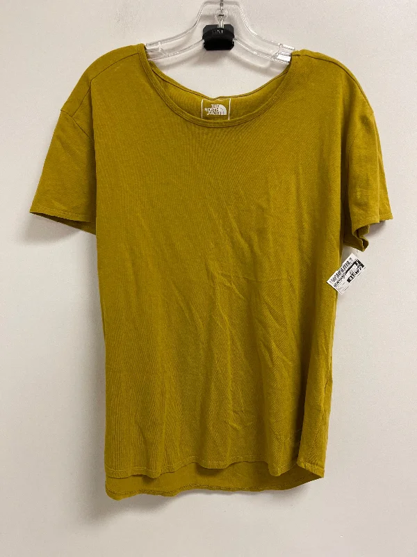Stretch Design Athletic Top Short Sleeve By The North Face In Yellow, Size: L