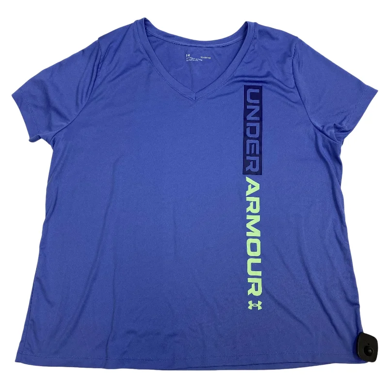 Comfortable And Versatile Athletic Top Short Sleeve By Under Armour In Purple, Size: 1x