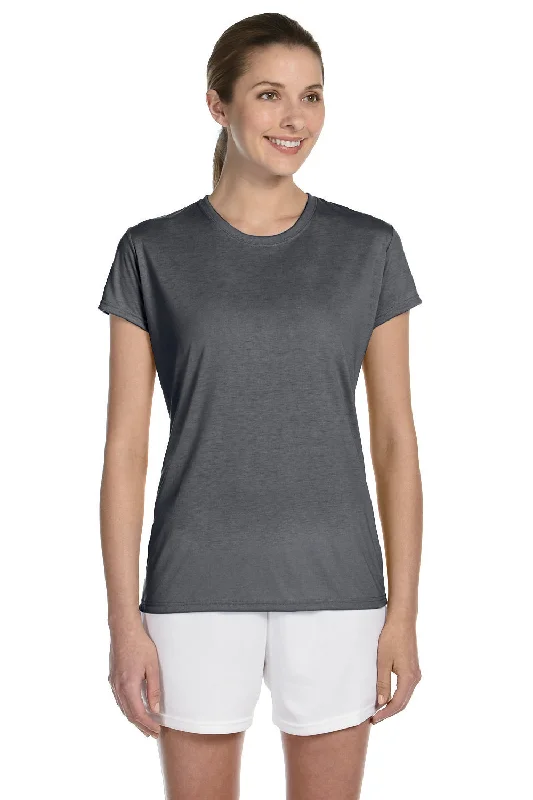 Weekend Style Gildan Womens Performance Jersey Moisture Wicking Short Sleeve Crewneck T-Shirt - Charcoal Grey - Closeout Weekend Style Gildan Womens Performance Jersey Moisture Wicking Short Sleeve Crewneck T-Shirt - Charcoal Grey - Closeout