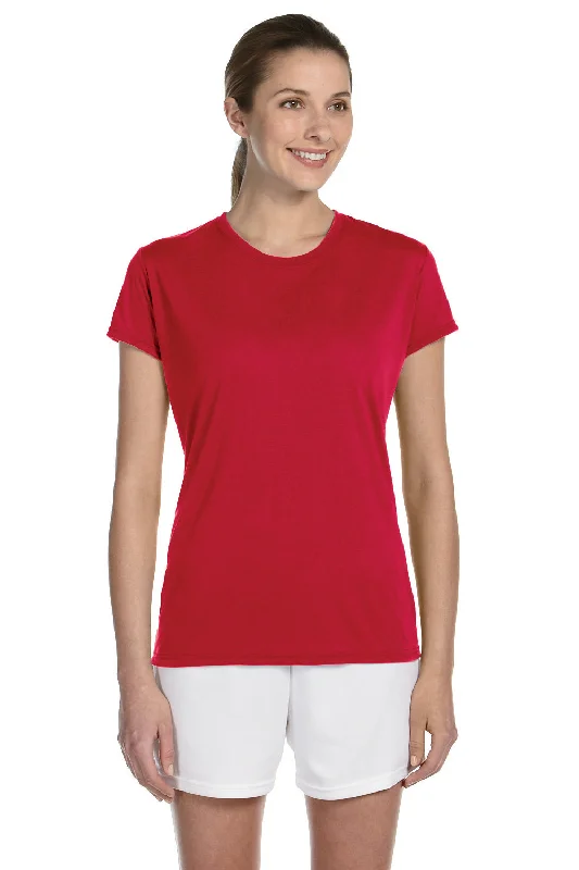 Lounge Wear Gildan Womens Performance Jersey Moisture Wicking Short Sleeve Crewneck T-Shirt - Red - Closeout Lounge Wear Gildan Womens Performance Jersey Moisture Wicking Short Sleeve Crewneck T-Shirt - Red - Closeout