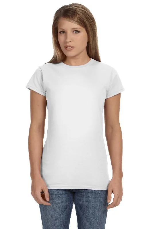 Elegant Wear Gildan Womens Softstyle Short Sleeve Crewneck T-Shirt - White