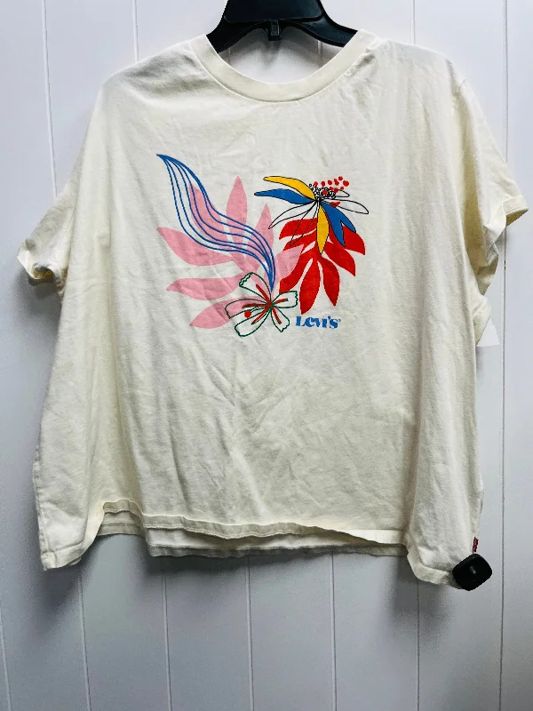 Trendy Items Top Short Sleeve Basic By Levis In Cream, Size: 2x