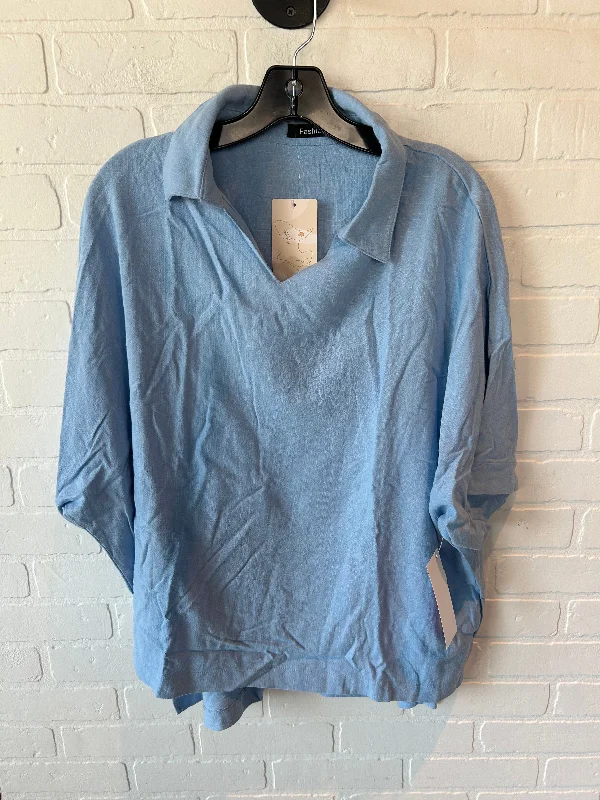 Leisure Sports Top Short Sleeve By Cme In Blue, Size: Xl