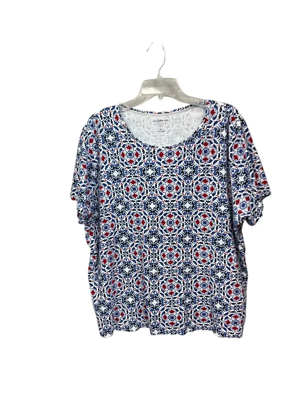 Nightclub Style Top Short Sleeve By Croft And Barrow In Multi-colored, Size: 2x