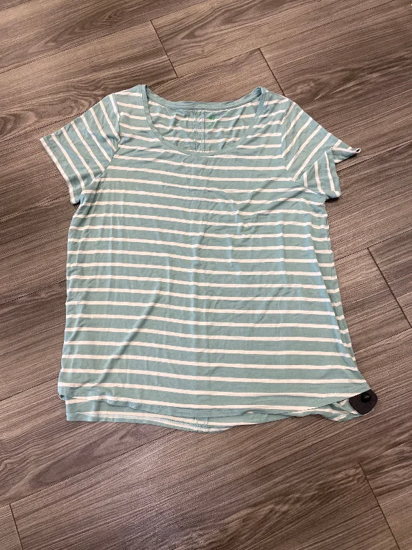 Luxury Customization Top Short Sleeve By Dip In Striped Pattern, Size: 1x