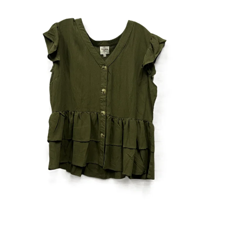 Urban Style Top Short Sleeve By Hayden La In Green, Size: 2x