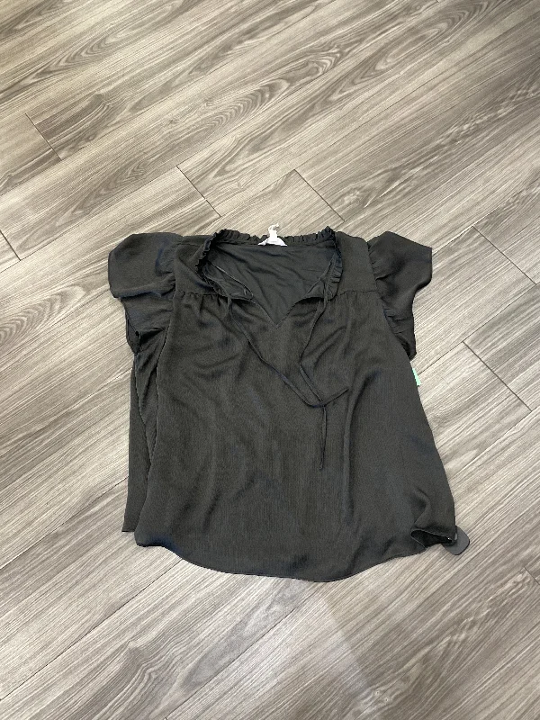 Exquisite Design Top Short Sleeve By Lc Lauren Conrad In Black, Size: 1x