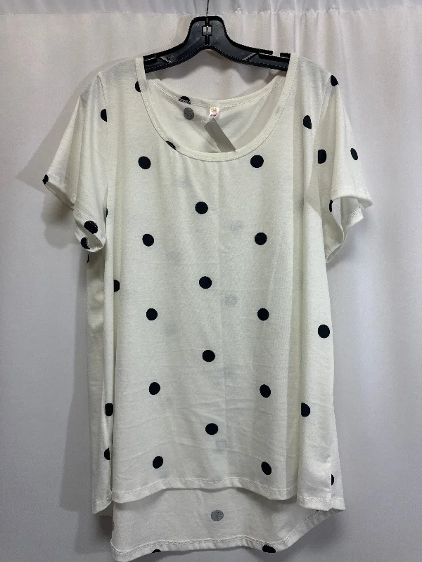 Elegant Style Top Short Sleeve By Lularoe In White, Size: 2x