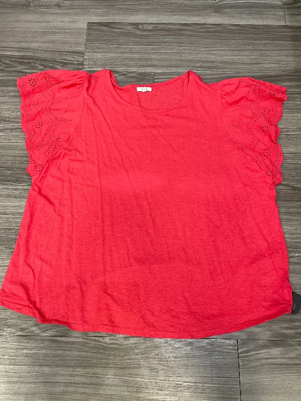 Elegant Tailoring Top Short Sleeve By Maurices In Coral, Size: 2x