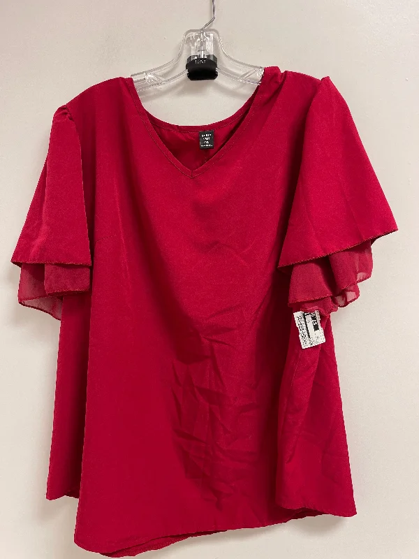 Fashion Must-have Top Short Sleeve By Shein In Red, Size: 3x