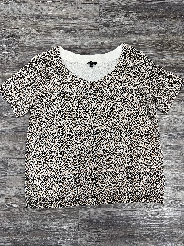 Luxury Temperament Top Short Sleeve By Talbots In Animal Print, Size: 1x