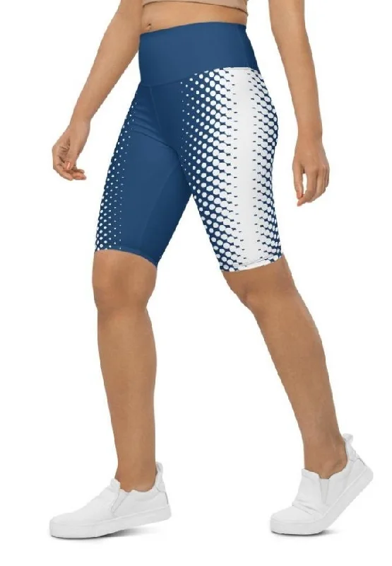 Soft Touch Blue Optical Illusion Biker Shorts