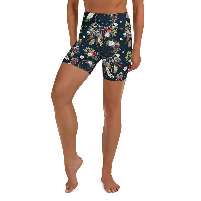 Lace Design Dream Catcher Yoga Shorts