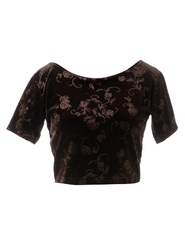 Fresh And Simple Label Velvet Low Back Crop Top