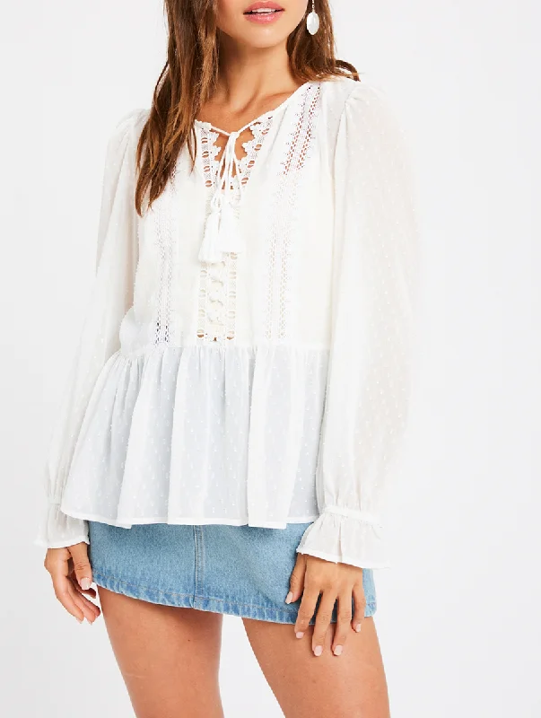 Soft Fashion Meet Me Downtown Sheer Peplum Top