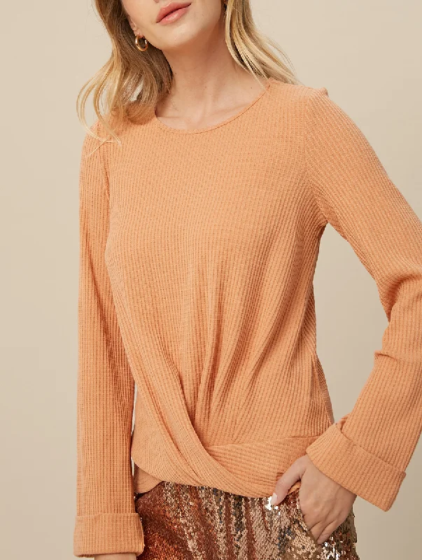 Personal Charm Off Topic Waffle Knit Top